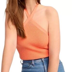 NWT J.‎ Crew Cotton-blend halter Knit sweater-tank - Light Coral, Size XL